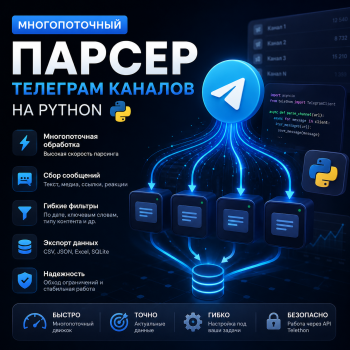 Многопоточный парсер Telegram-каналов на Python