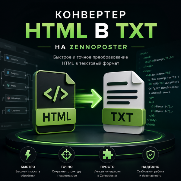 Конвертер HTML в TXT для ZennoPoster